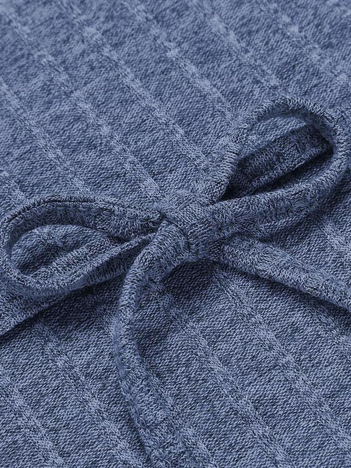 Tied Solid Lounge Nightgown with Pockets - Les secrets de Cath