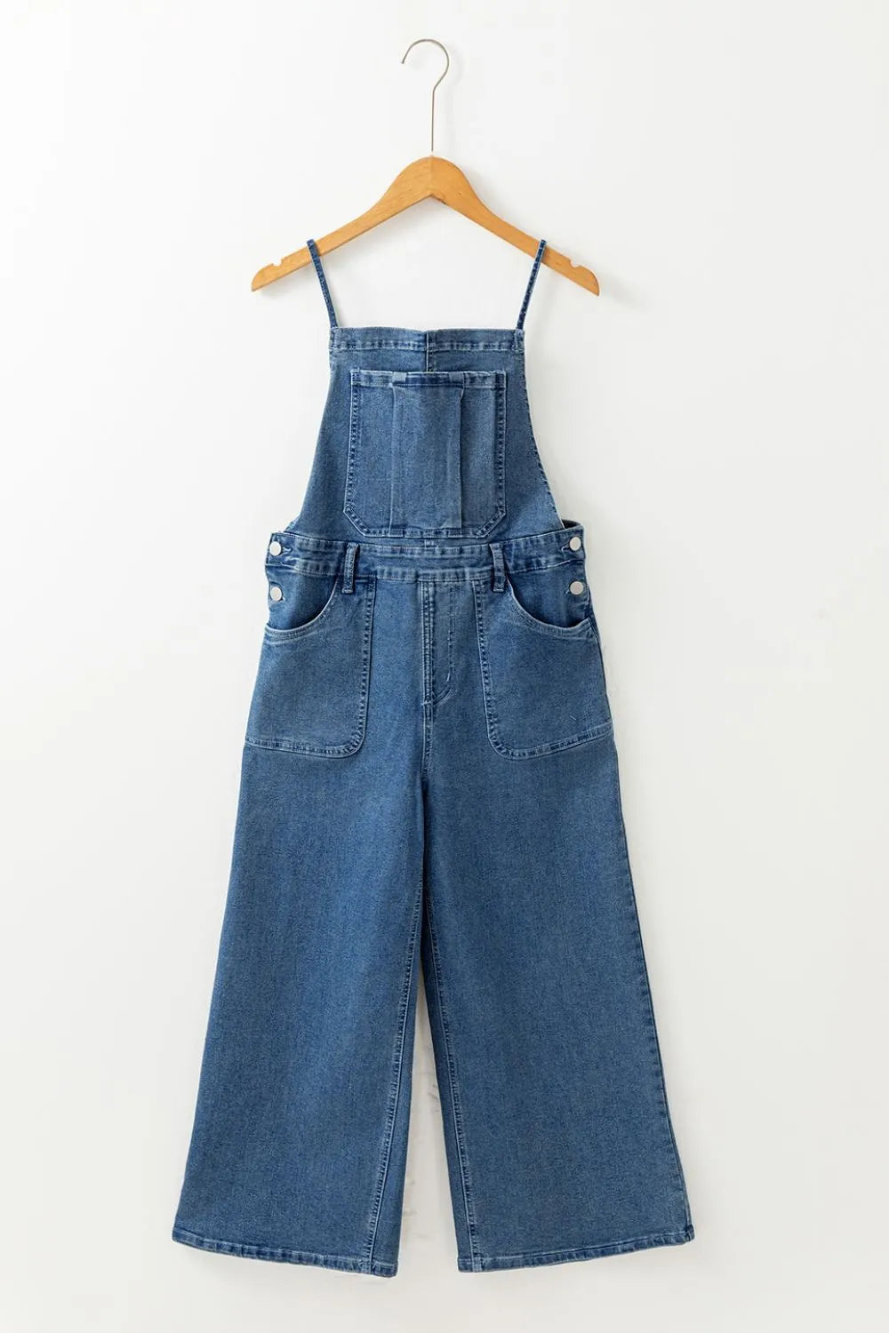 Adjustable Tie Straps Wide Leg Denim Overalls - Les secrets de Cath