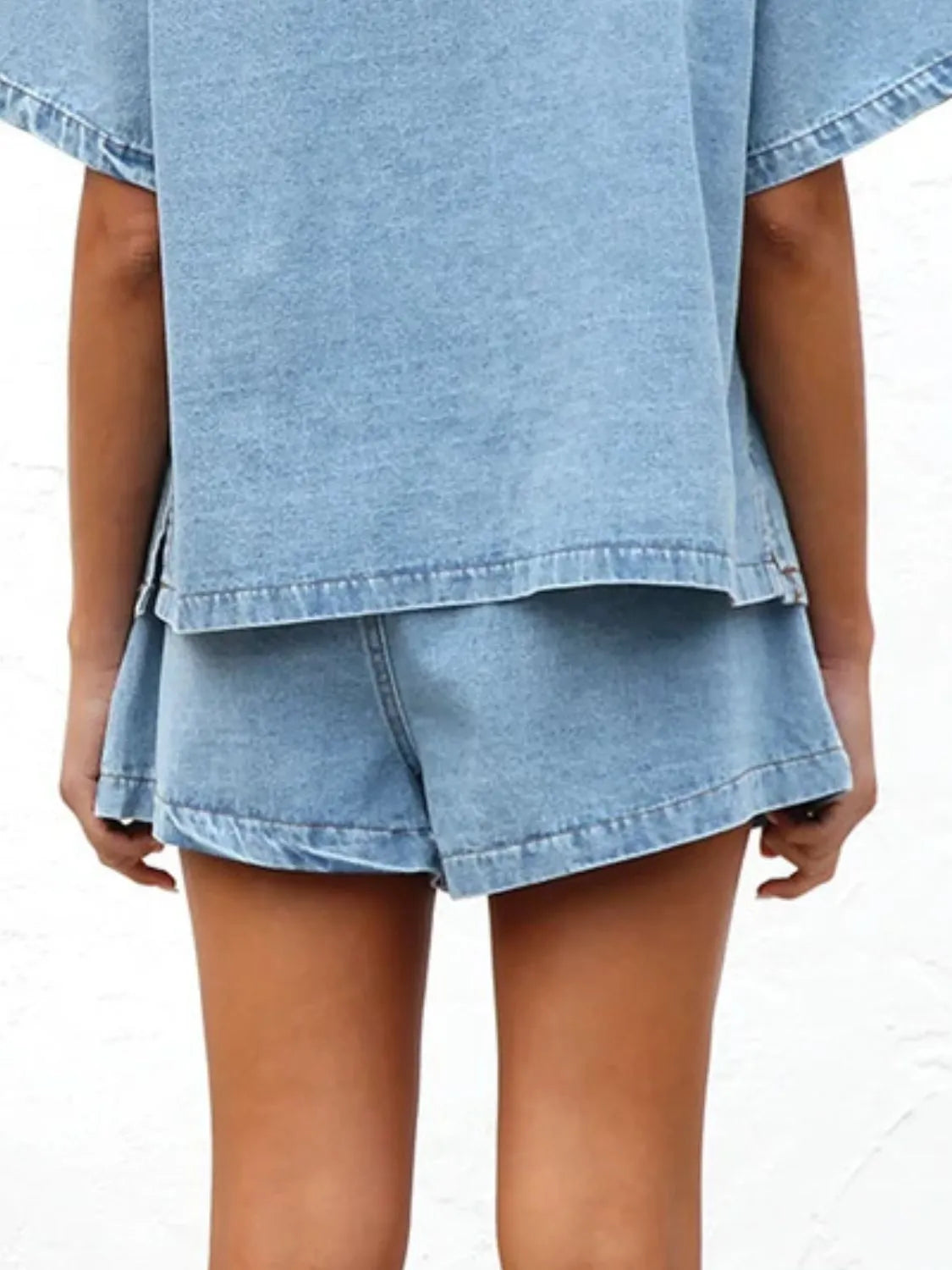 Elastic Waist Denim Shorts - Les secrets de Cath