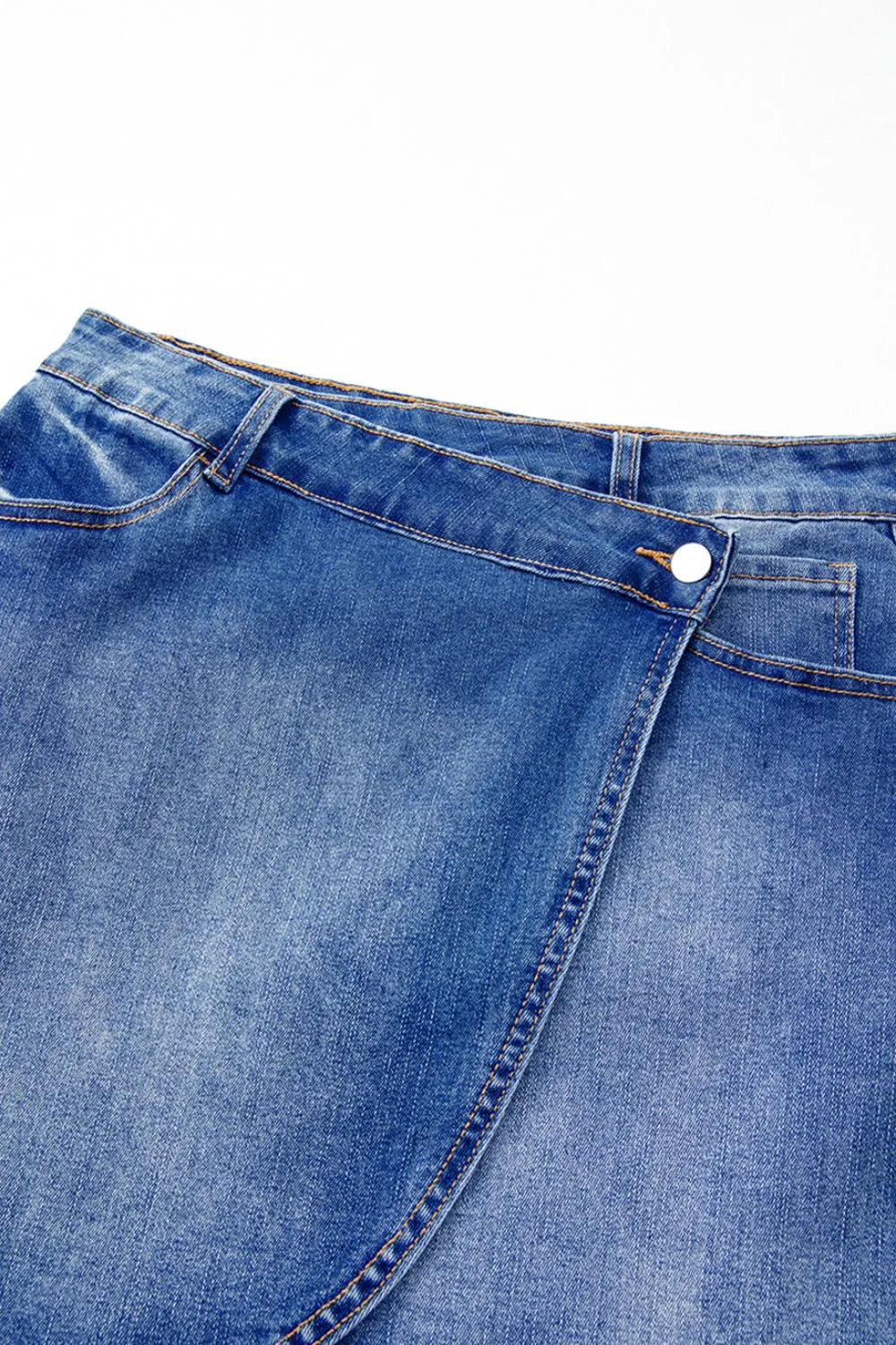 Wrapped Crossed Waist Denim Mini Skirt - Les secrets de Cath