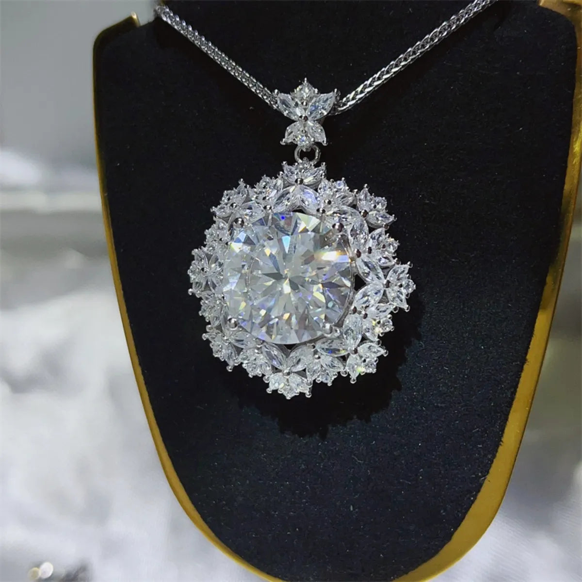 Collier en argent sterling 925 avec moissanite 10 carats - Les secrets de Cath