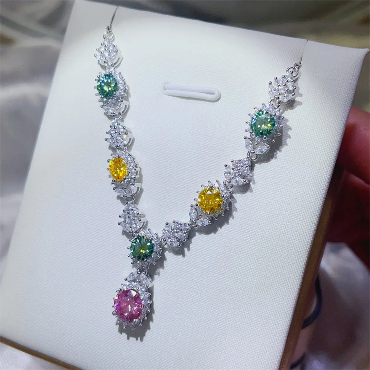 Collier en argent sterling 925 avec moissanite de 3,5 carats - Les secrets de Cath