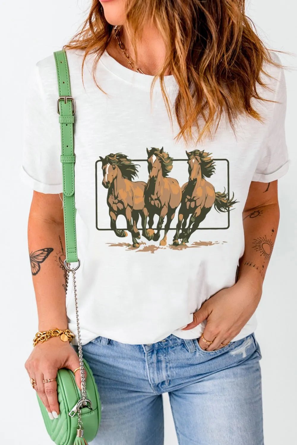 T-shirt à manches longues et col rond avec motif - Les secrets de Cath
