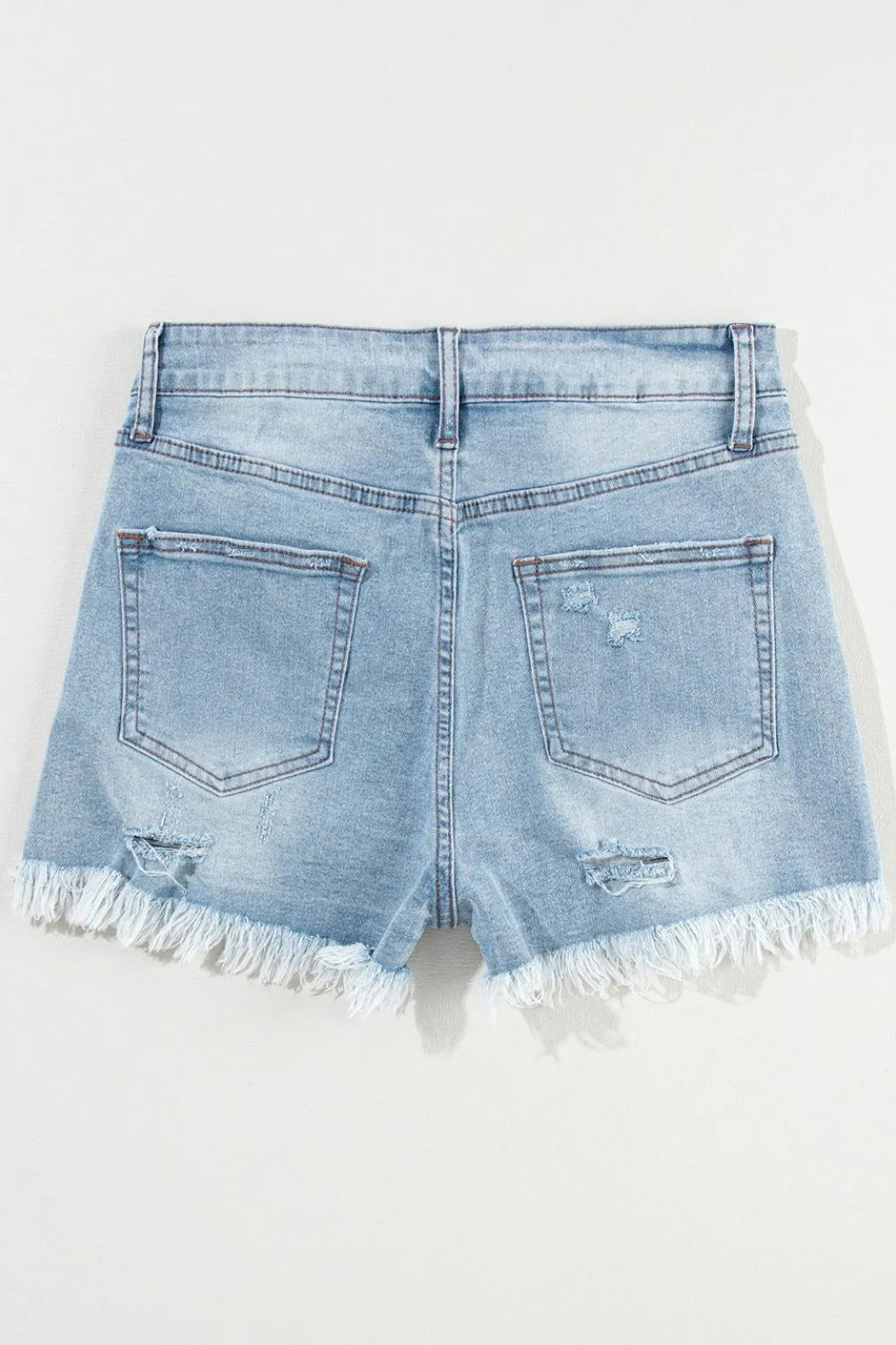 Distressed Raw Hem High Waist Denim Shorts - Les secrets de Cath