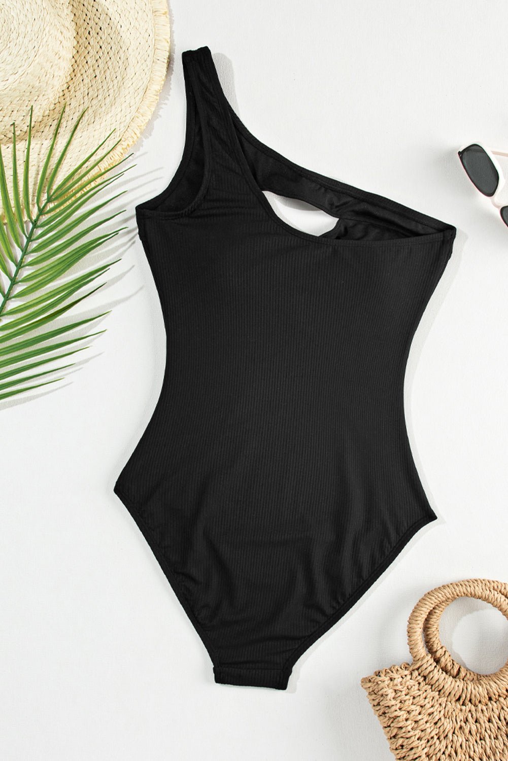 Maillot de bain une pièce sans manches à une épaule et découpe - Les secrets de Cath