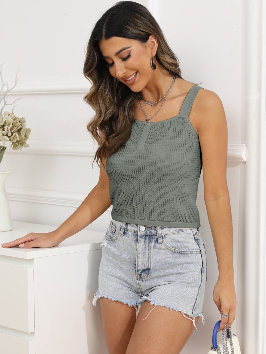 Camisole courte à col carré - Les secrets de Cath