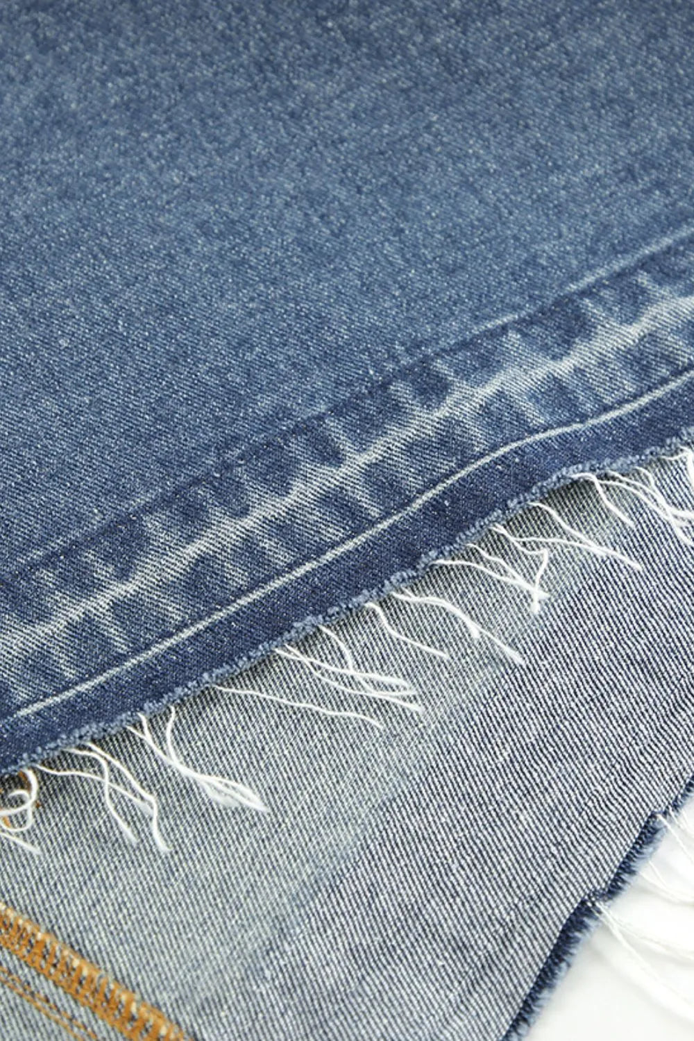 Slit Front Raw Hem Denim Maxi Skirt - Les secrets de Cath