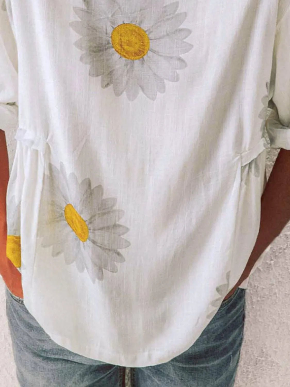 T-shirt à manches courtes et col rond avec imprimé floral - Les secrets de Cath