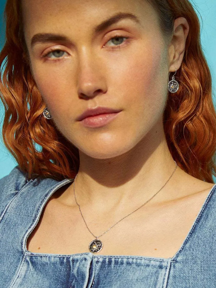 Collier soleil et lune en alliage incrusté de zircons - Les secrets de Cath