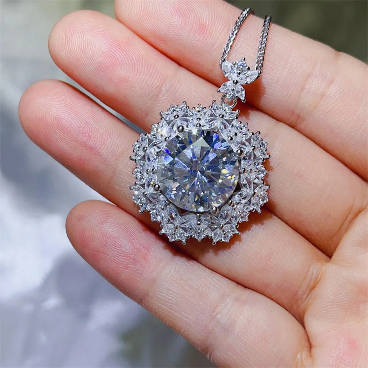 Collier en argent sterling 925 avec moissanite 10 carats - Les secrets de Cath