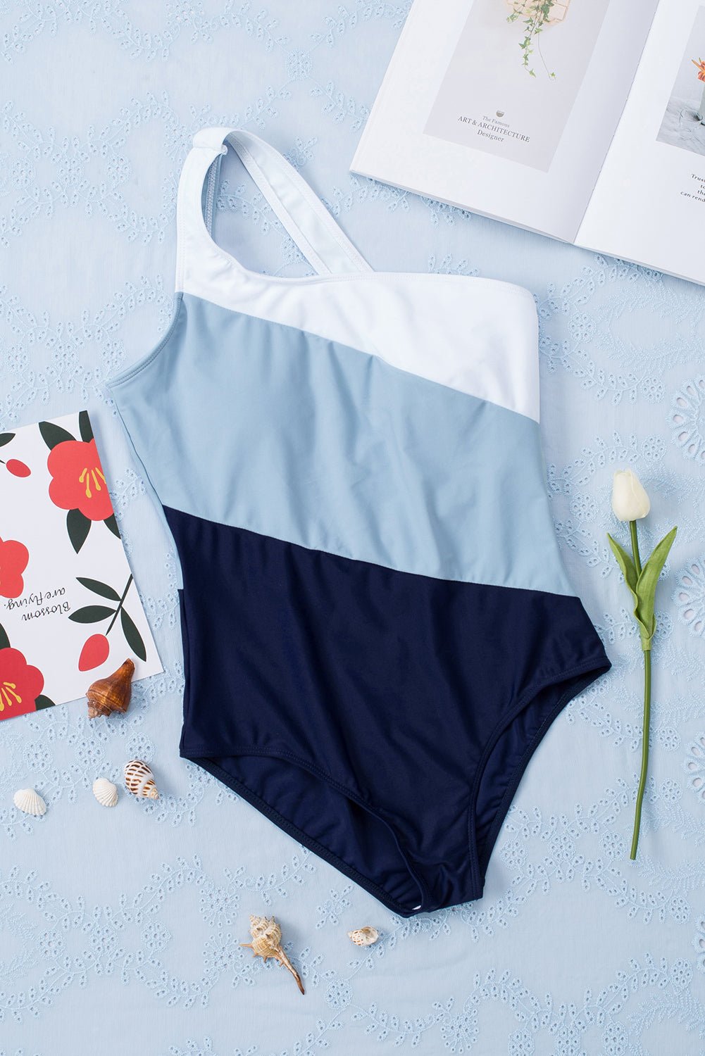 Maillot de bain une pièce sans manches à découpes et blocs de couleurs - Les secrets de Cath