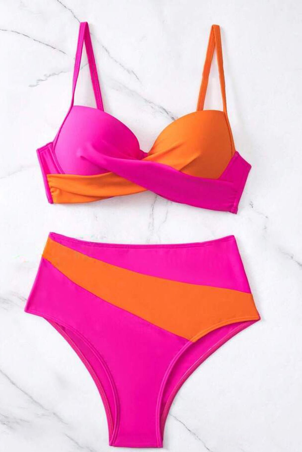 Ensemble de bikini à col en cœur contrasté - Les secrets de Cath