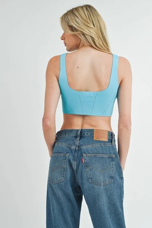 Haut court en tricot à détails de conception de corset MABLE - Les secrets de Cath