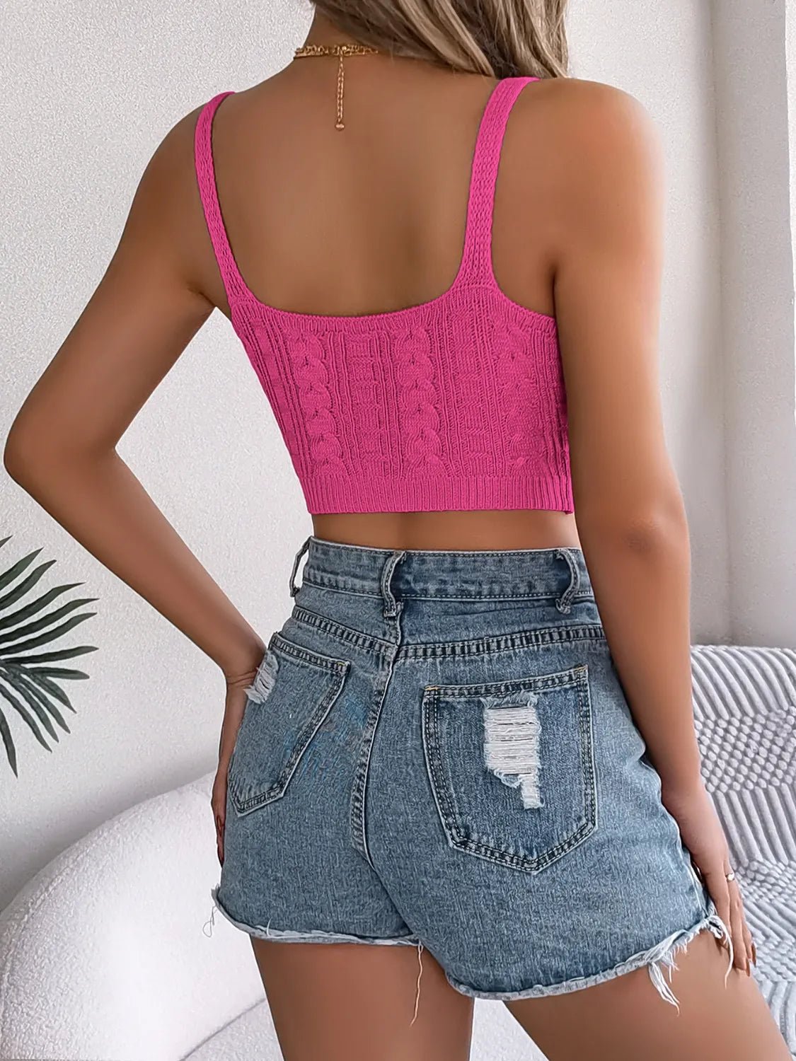 Camisole courte en maille torsadée - Les secrets de Cath