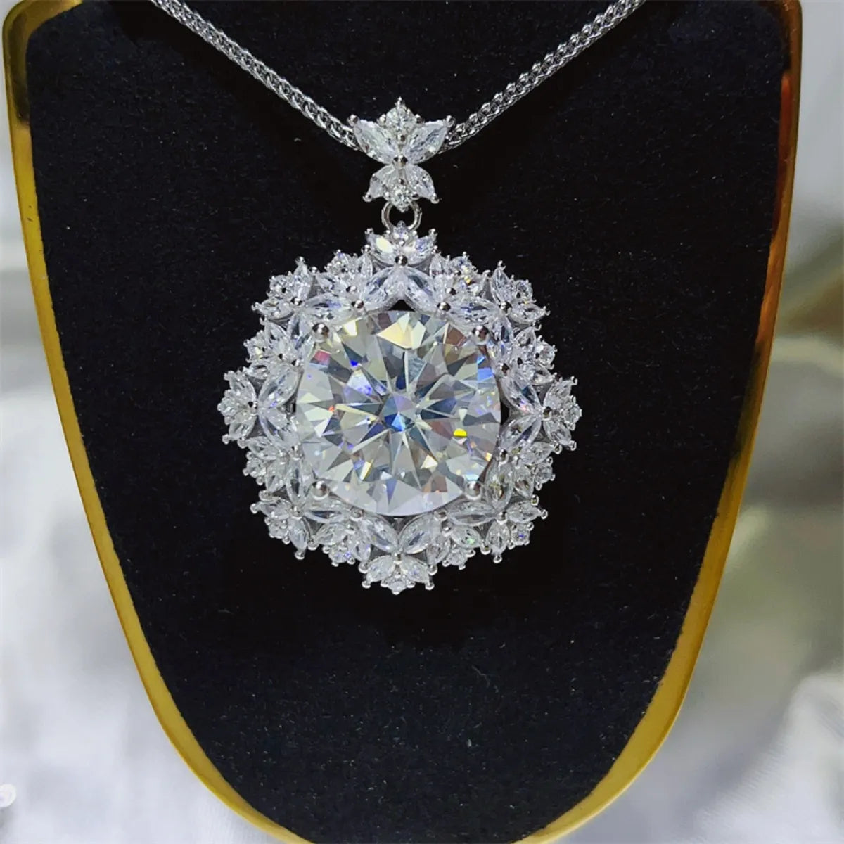Collier en argent sterling 925 avec moissanite 10 carats - Les secrets de Cath