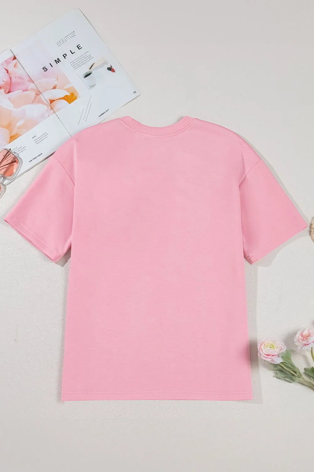 T-shirt à manches courtes et col rond avec nœud - Les secrets de Cath