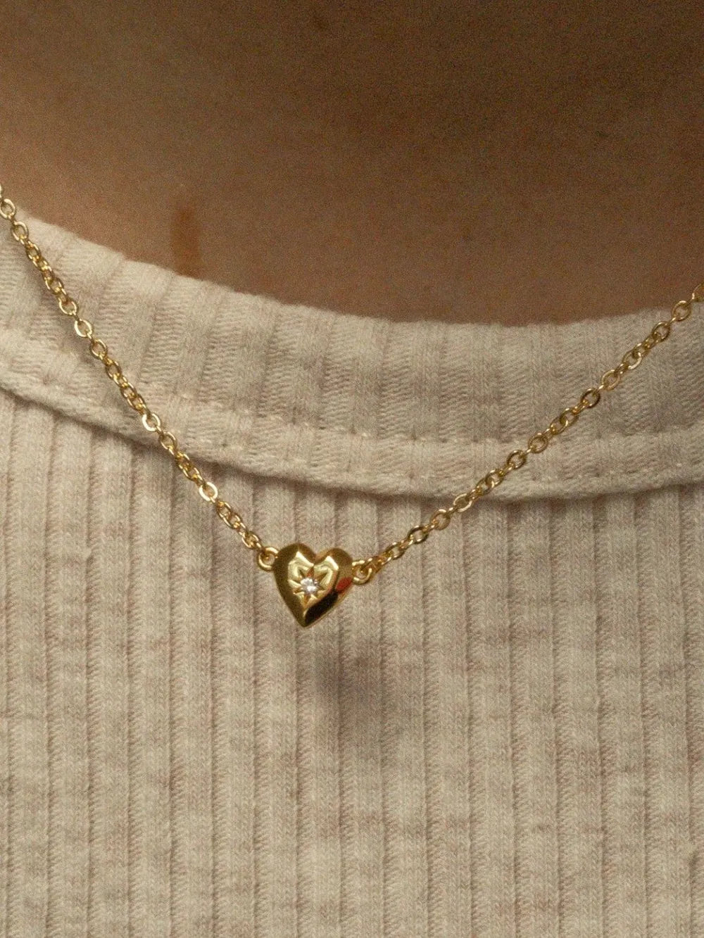 Collier avec pendentif en forme de cœur en zircon - Les secrets de Cath