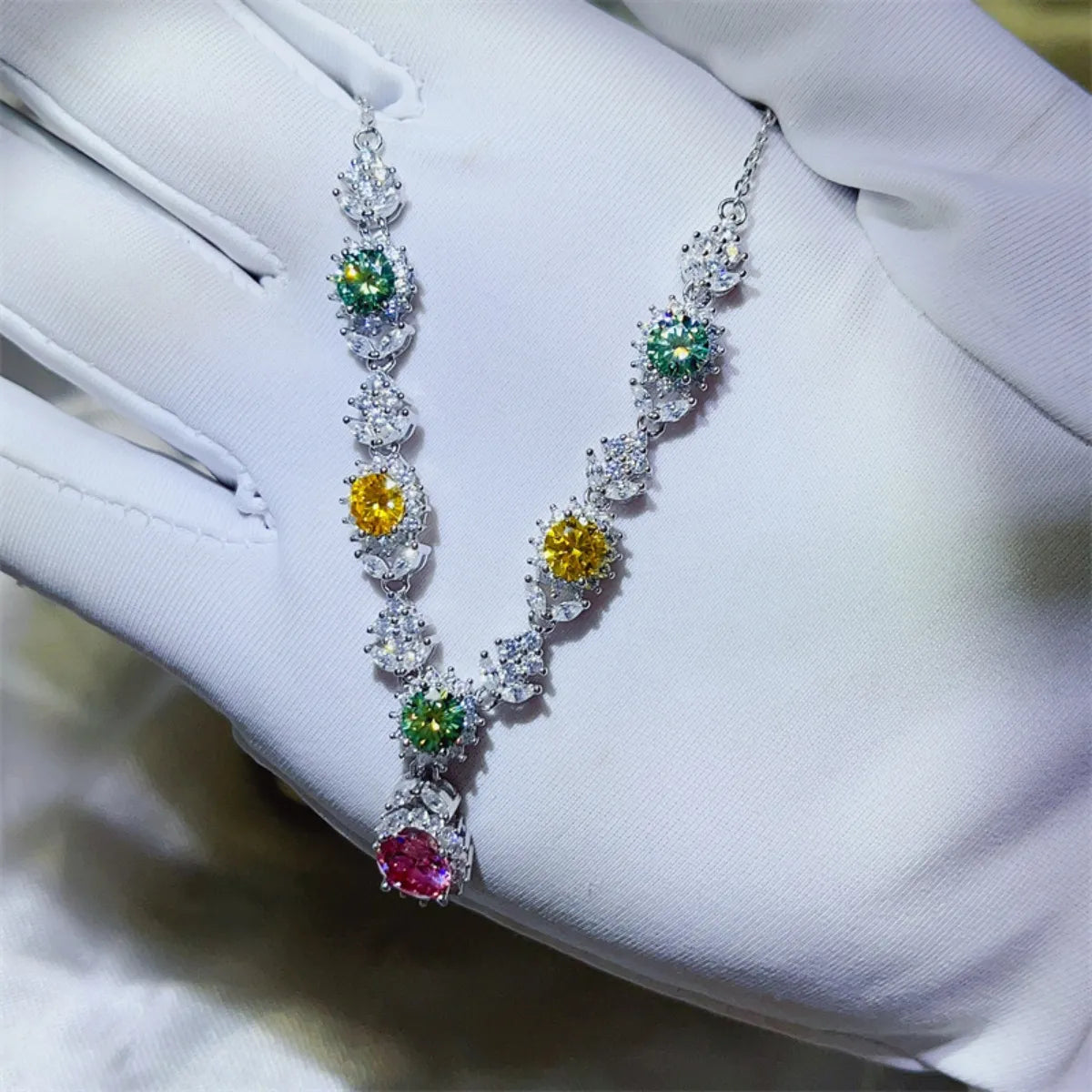 Collier en argent sterling 925 avec moissanite de 3,5 carats - Les secrets de Cath