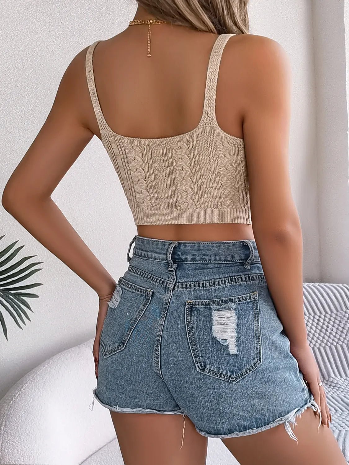 Camisole courte en maille torsadée - Les secrets de Cath