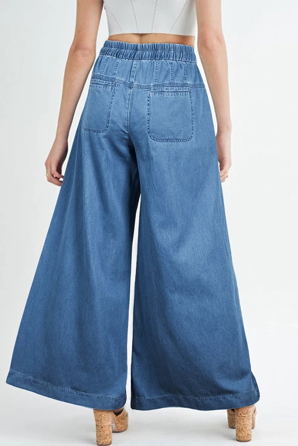 Jean large à taille élastique avec cordon de serrage - Les secrets de Cath