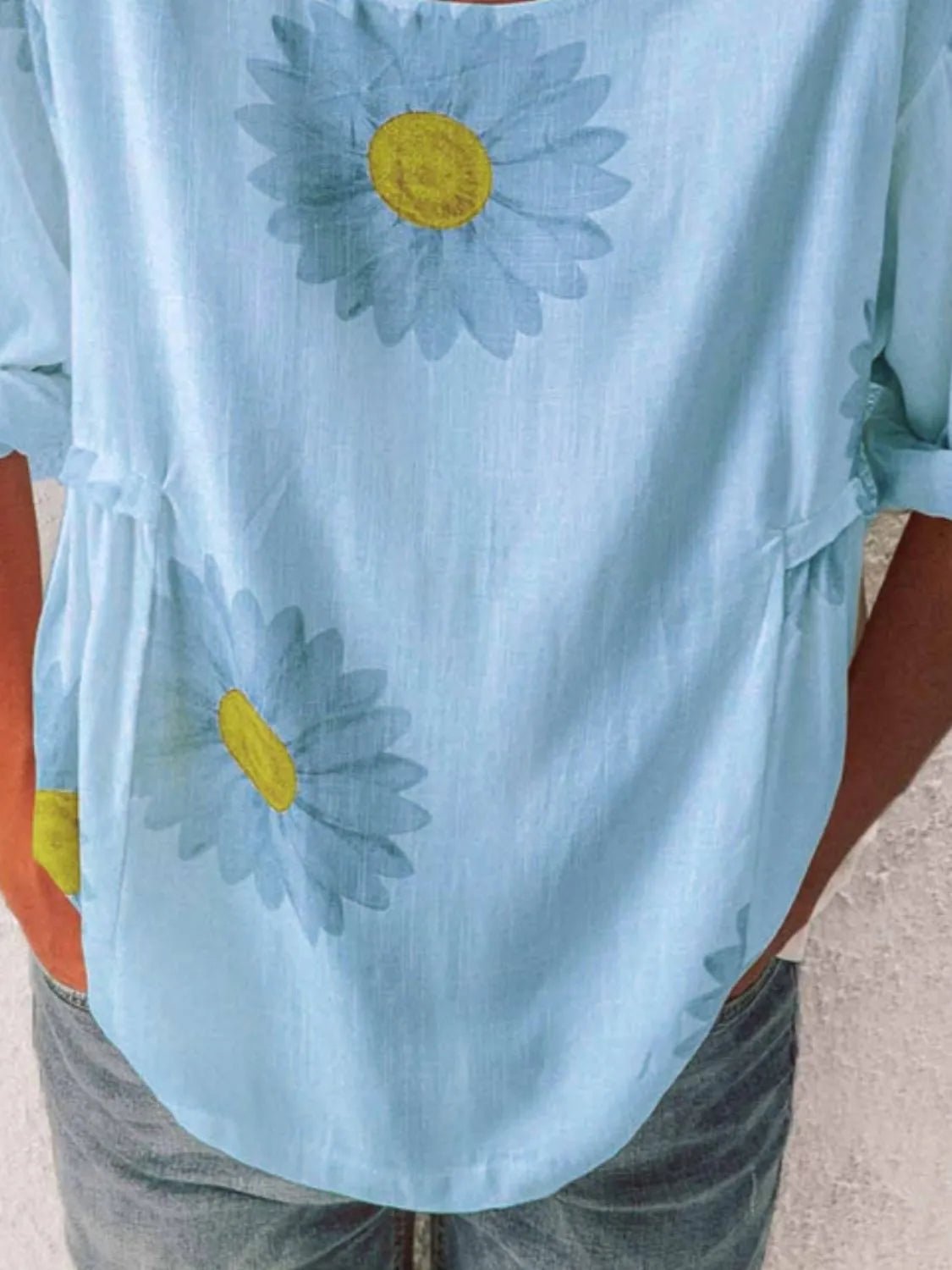 T-shirt à manches courtes et col rond avec imprimé floral - Les secrets de Cath