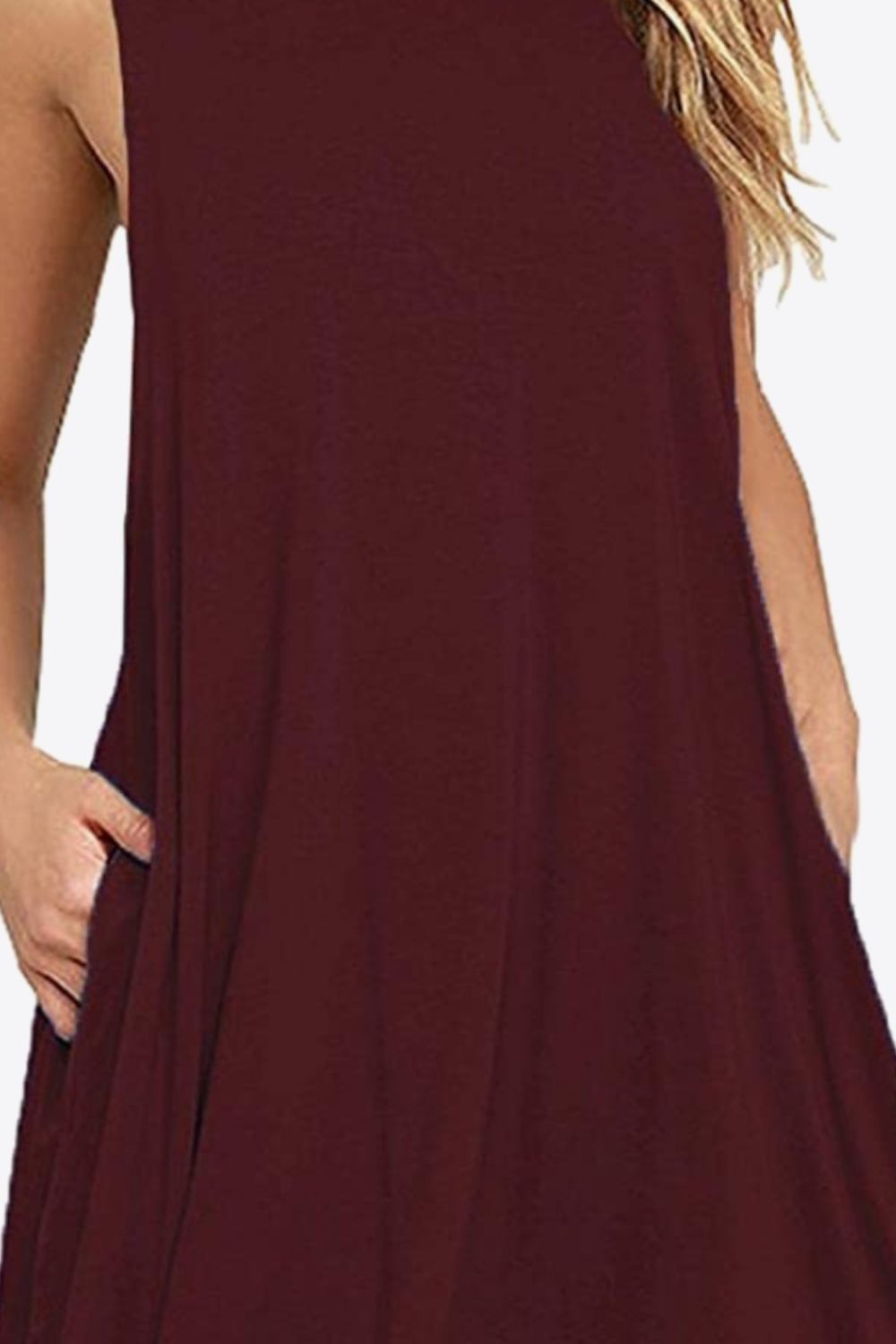 Robe sans manches à col rond et poches - Les secrets de Cath