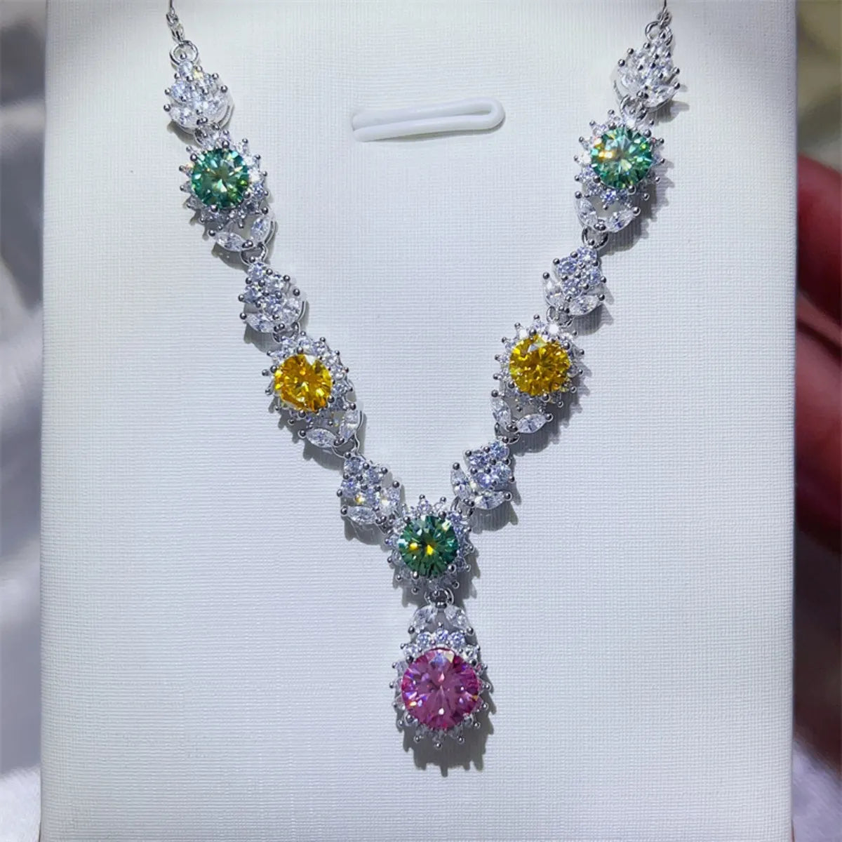 Collier en argent sterling 925 avec moissanite de 3,5 carats - Les secrets de Cath
