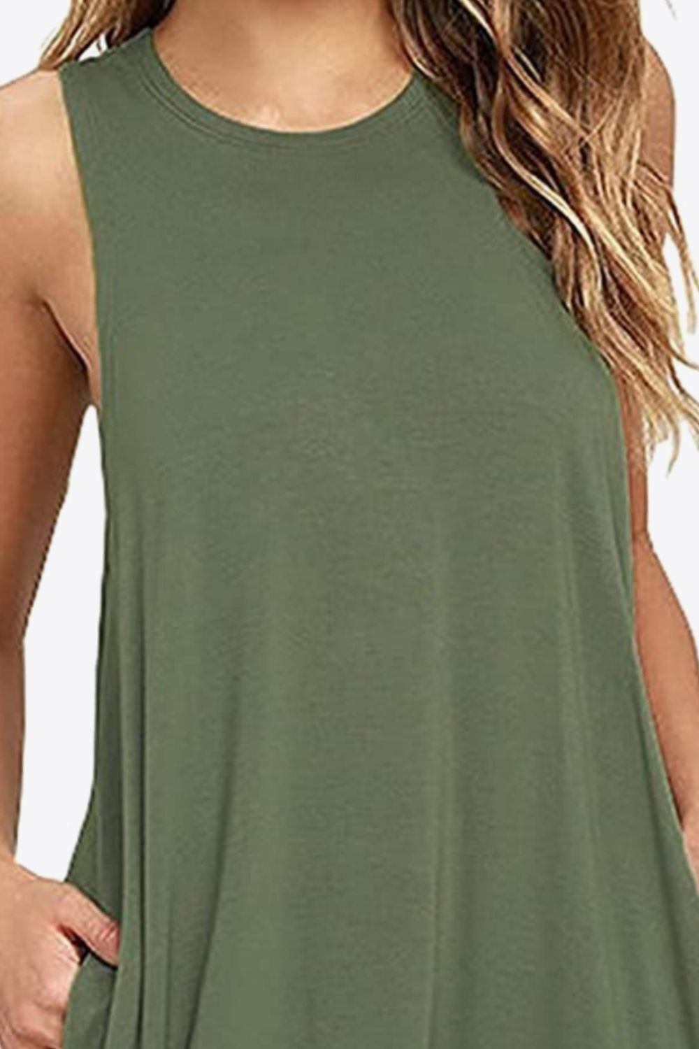 Robe sans manches à col rond et poches - Les secrets de Cath