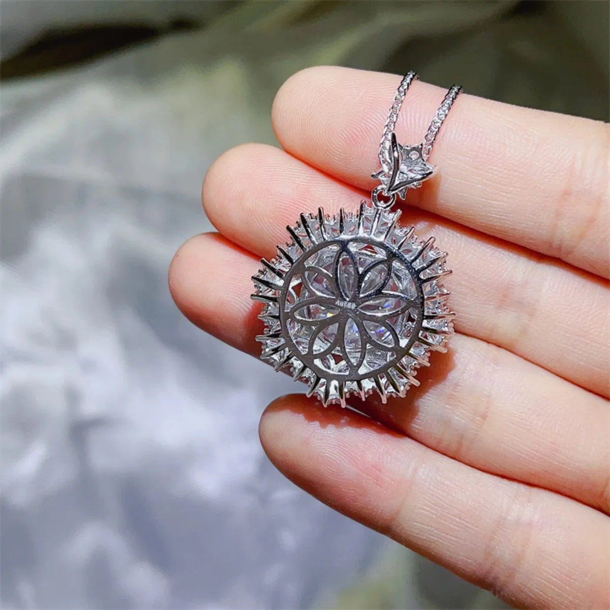 Collier en argent sterling 925 avec moissanite 10 carats - Les secrets de Cath