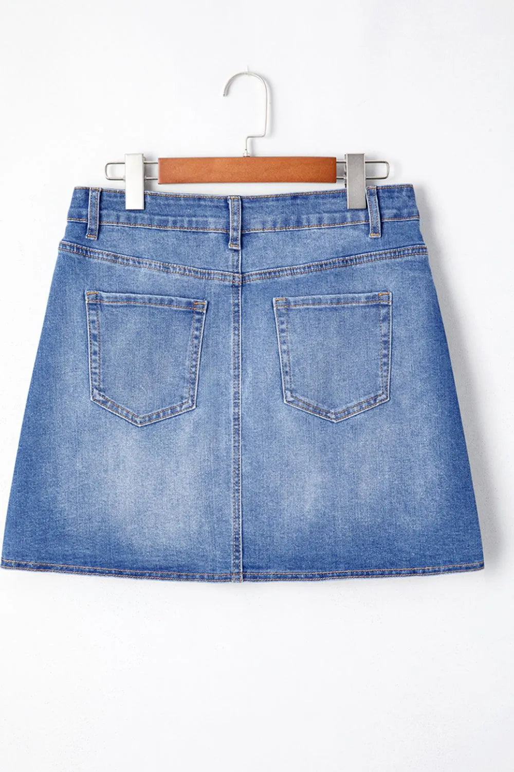 Wrapped Crossed Waist Denim Mini Skirt - Les secrets de Cath
