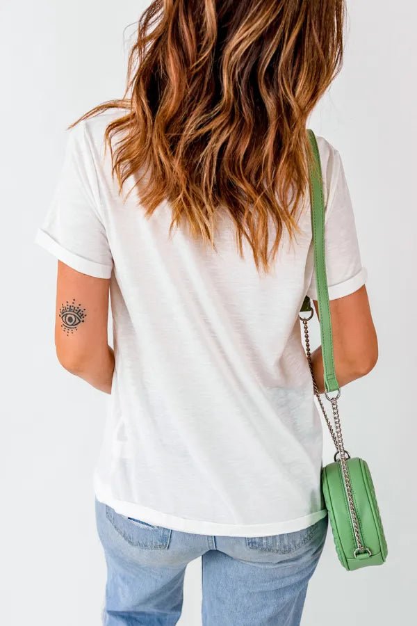 T-shirt ras du cou avec lettres MAMA - Les secrets de Cath