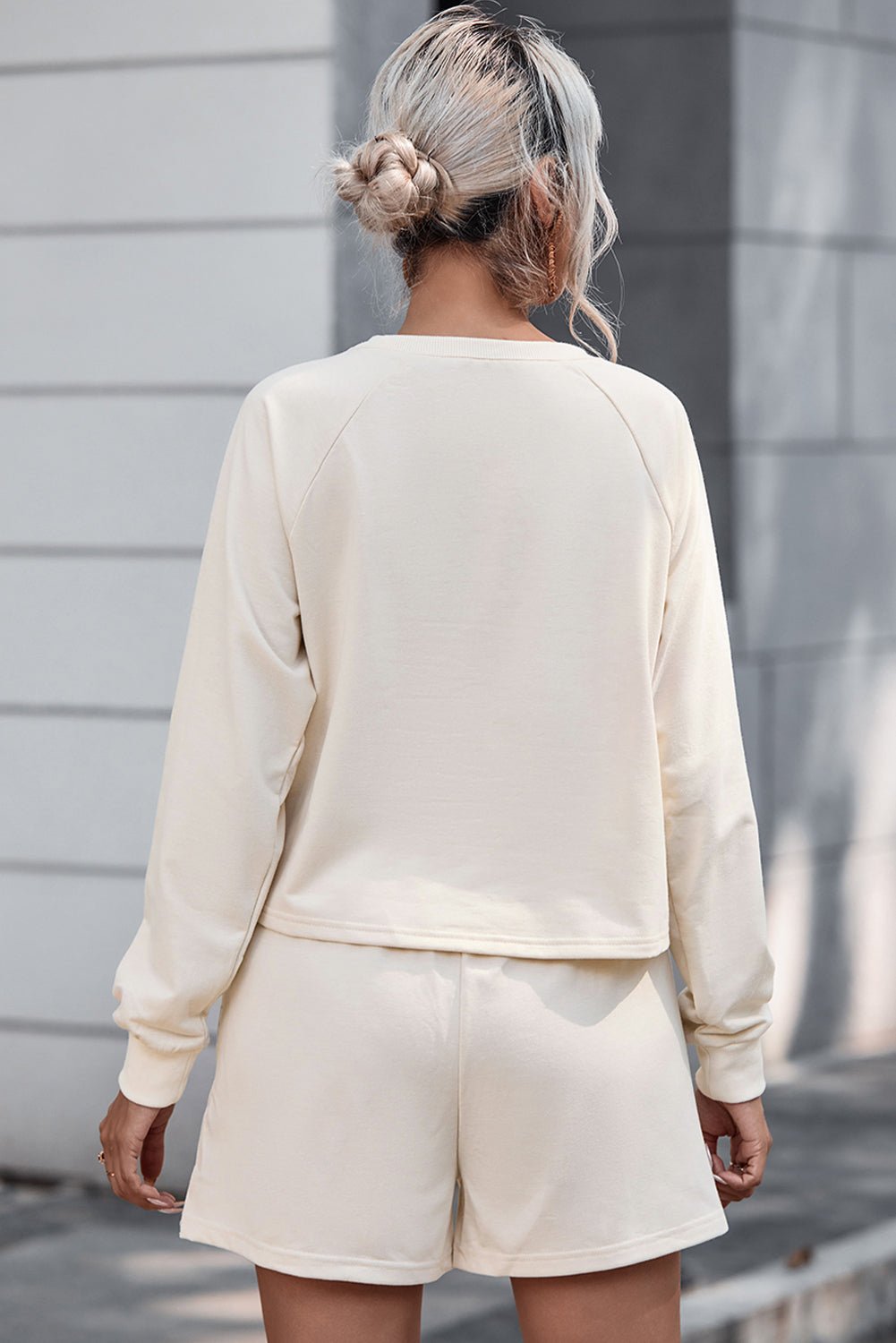 WIFE OF THE PARTY Round Neck Top and Shorts Set - Les secrets de Cath
