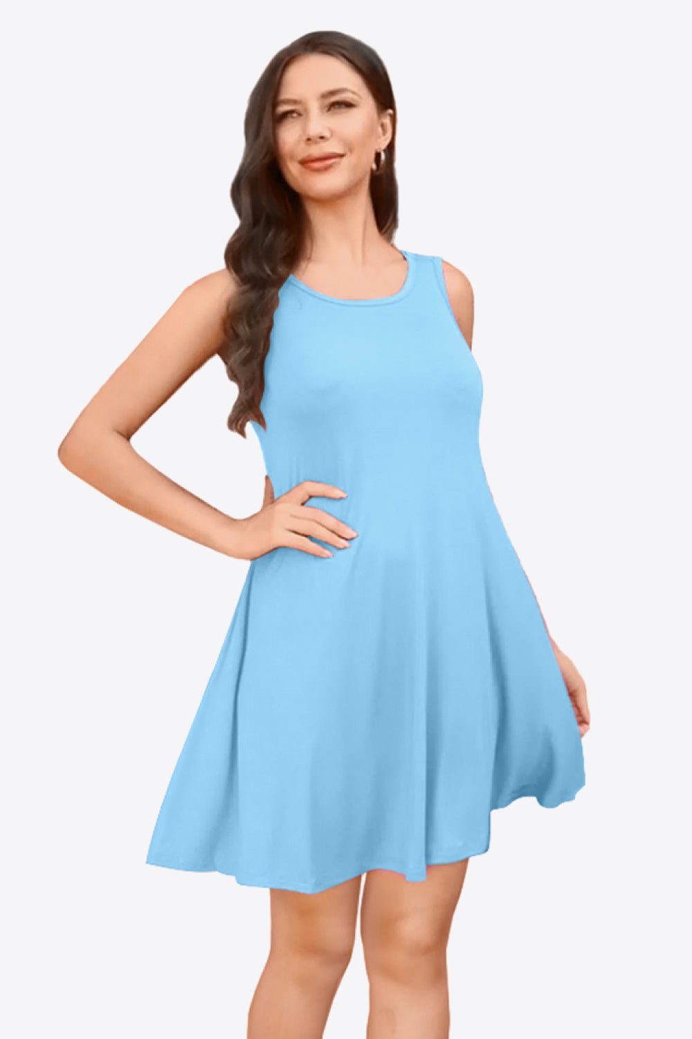 Robe sans manches à col rond et poches - Les secrets de Cath
