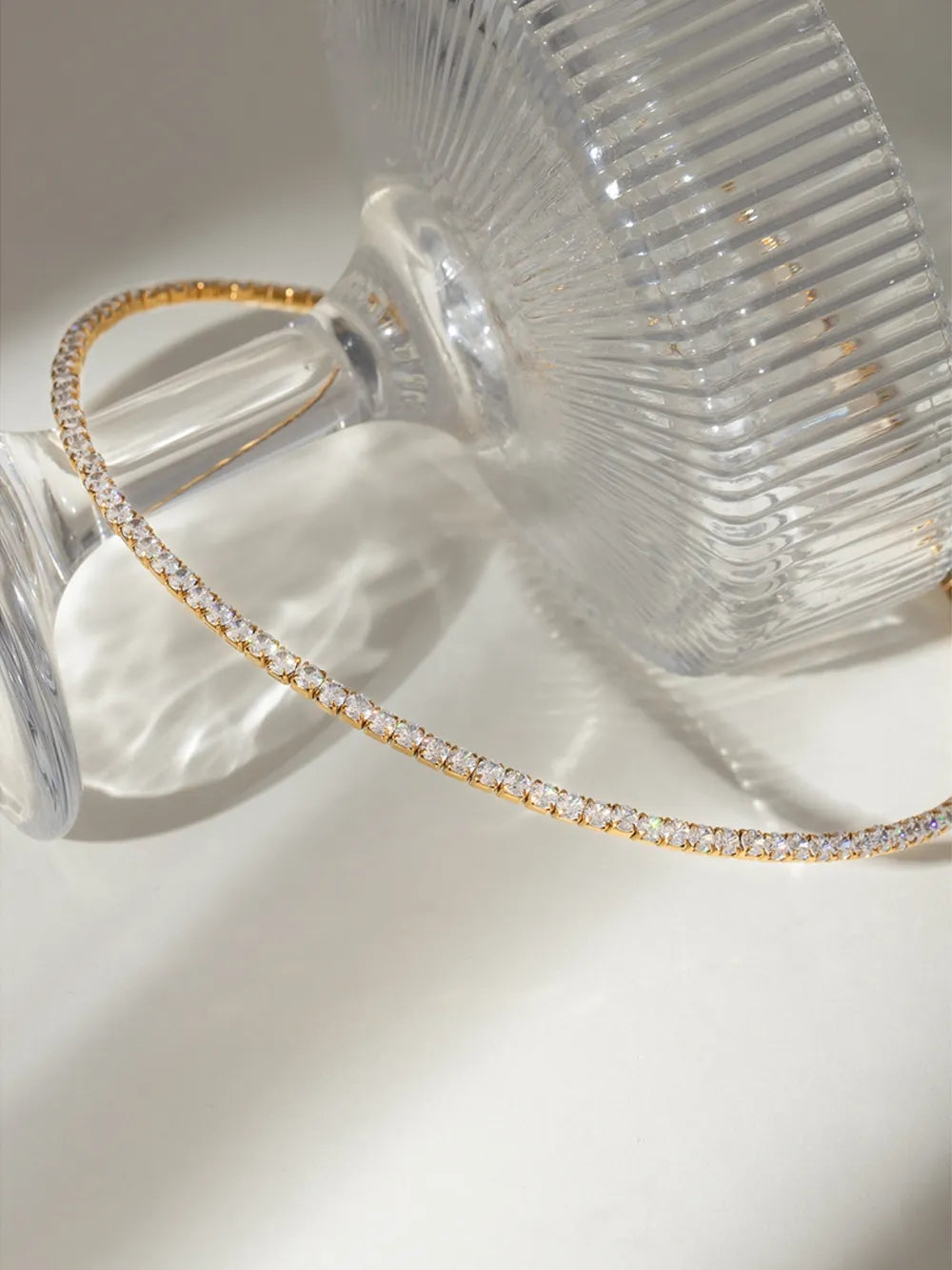 Collier en acier inoxydable incrusté de zircons - Les secrets de Cath