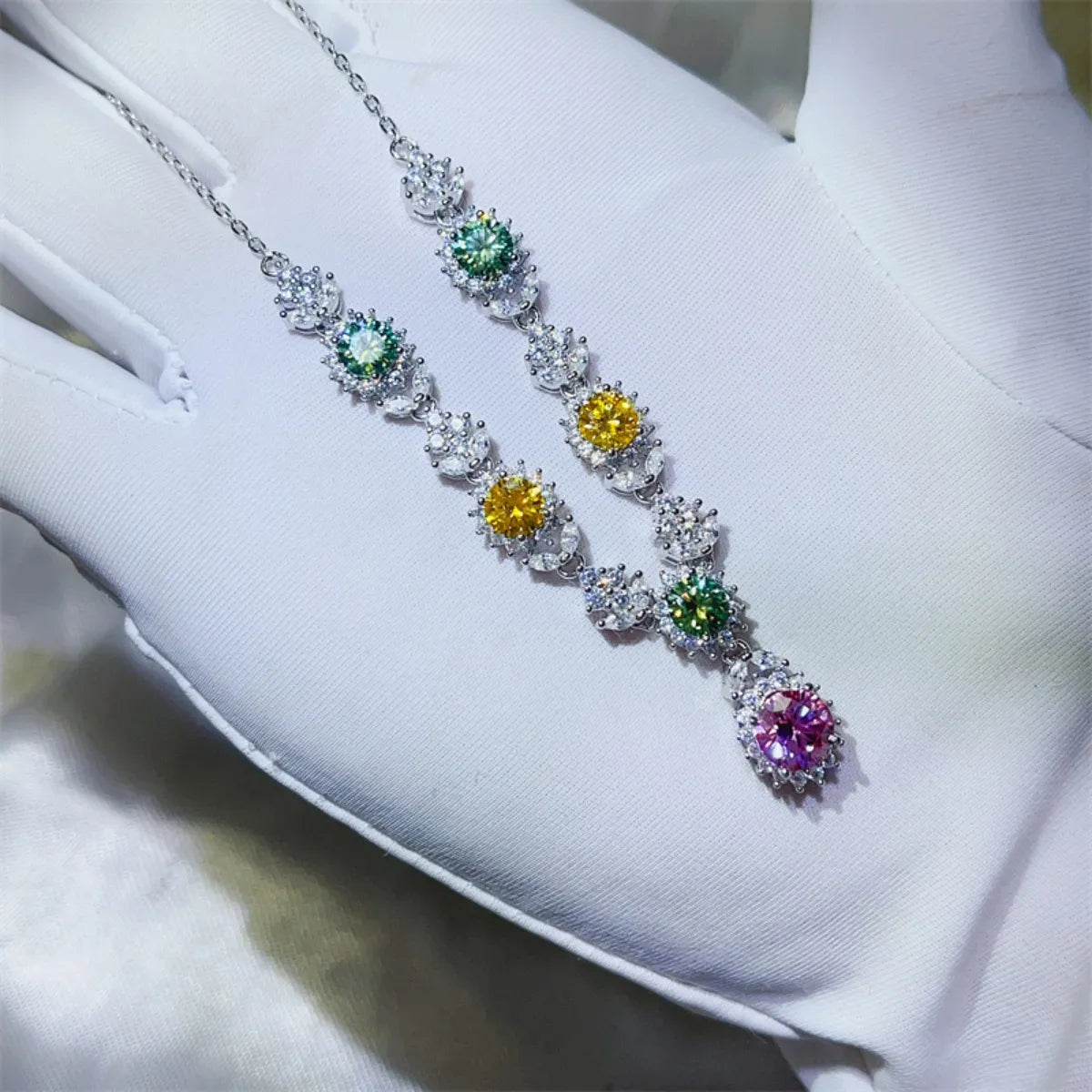 Collier en argent sterling 925 avec moissanite de 3,5 carats - Les secrets de Cath