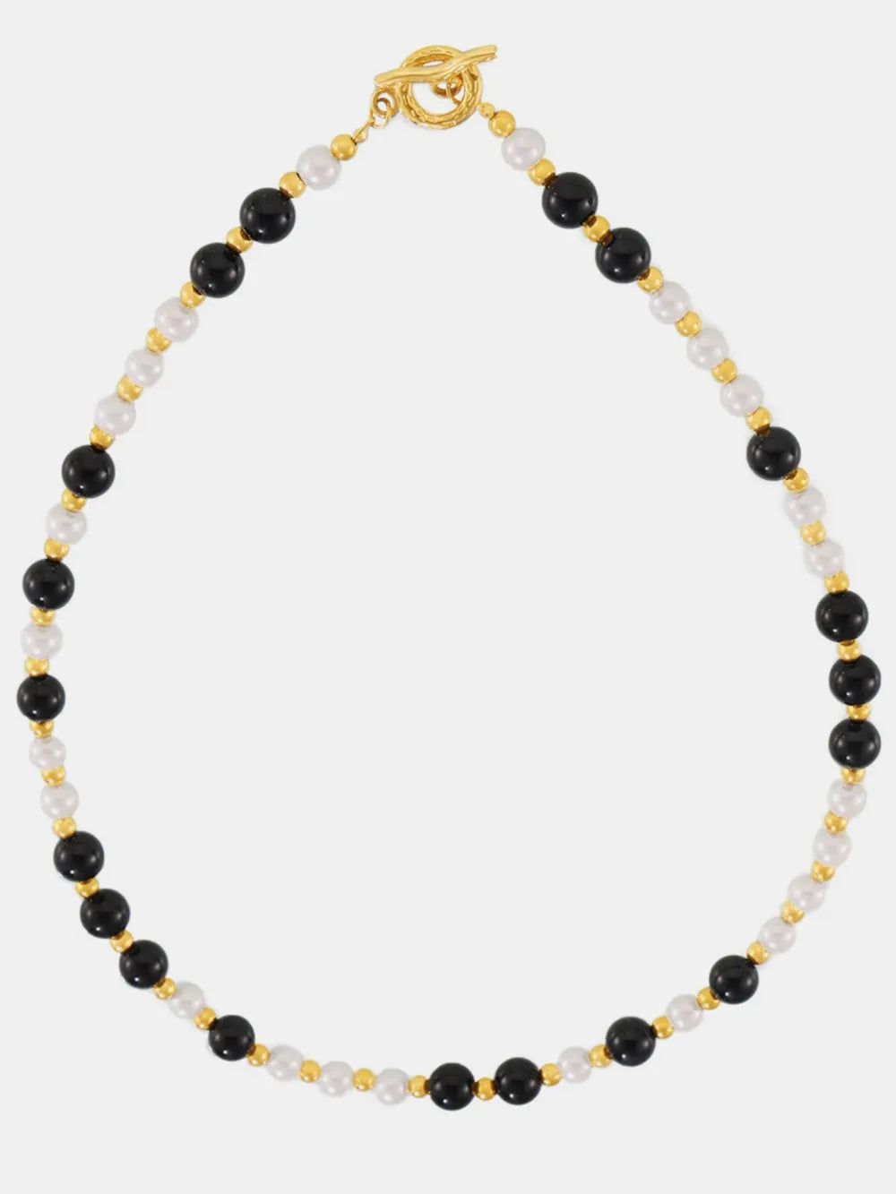 Collier de perles en agate et coquillage en acier inoxydable - Les secrets de Cath