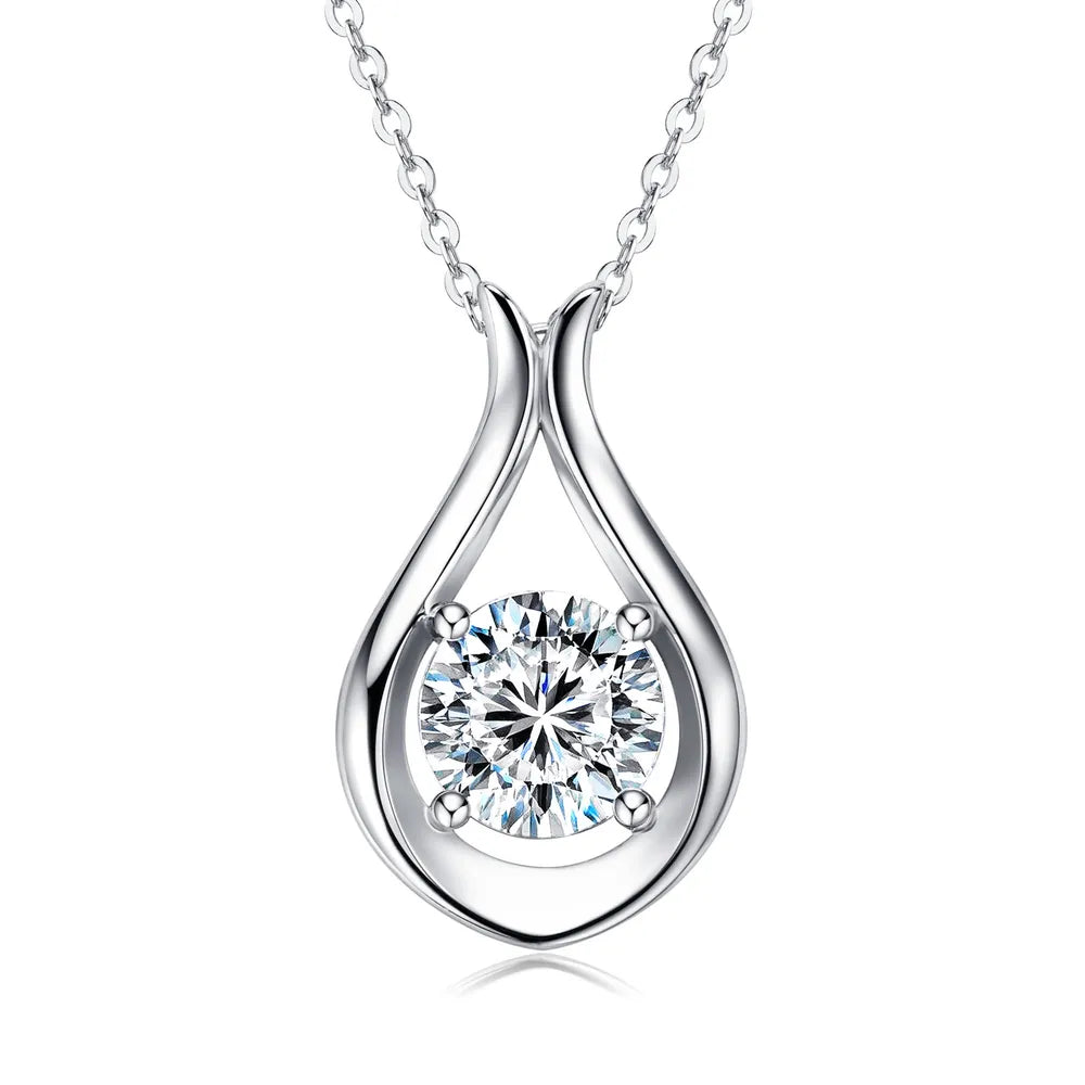 Collier pendentif en argent sterling 925 avec moissanite de 2 carats - Les secrets de Cath