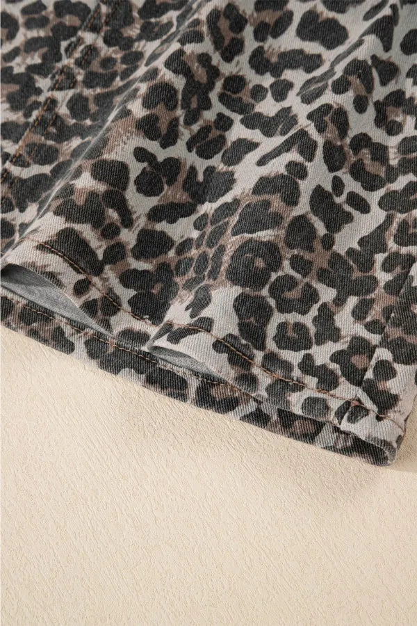 Leopard Denim Mini Skirt - Les secrets de Cath