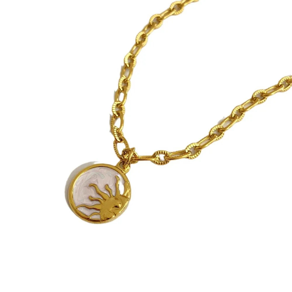 Collier Soleil et Lune en Acier Titane - Les secrets de Cath