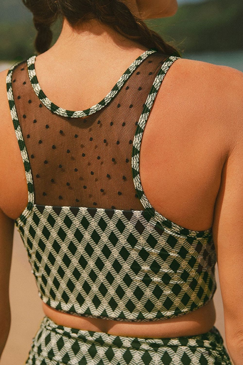 Ensemble de bain taille haute à carreaux et à pois - Les secrets de Cath