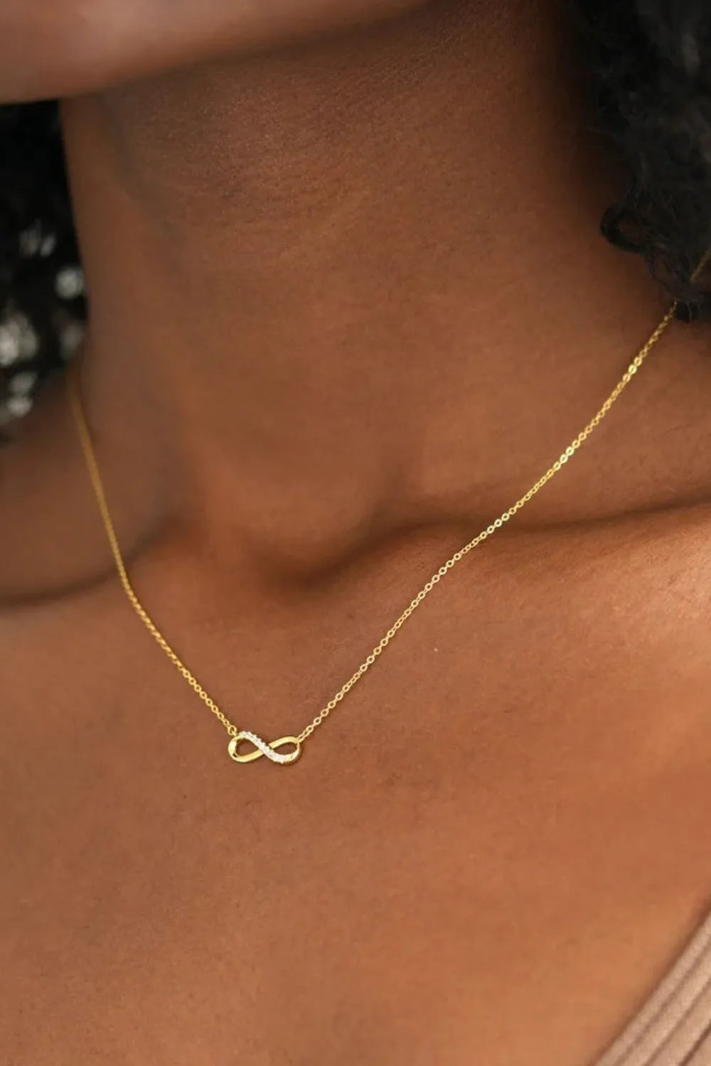 Collier infini en argent sterling 925 et zircone intérieure - Les secrets de Cath