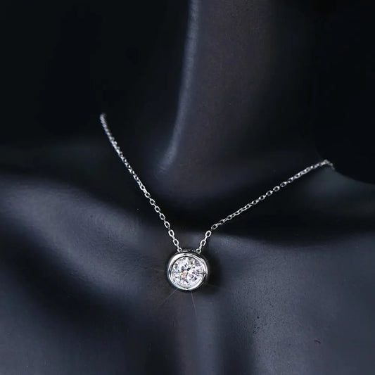 Collier en argent sterling 925 avec moissanite 1 carat - Les secrets de Cath