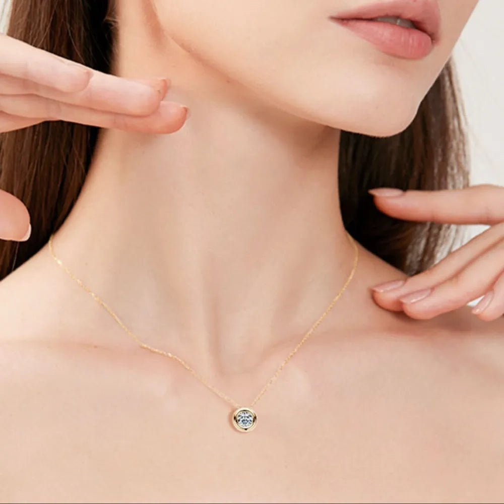 Collier en argent sterling 925 avec moissanite 1 carat - Les secrets de Cath