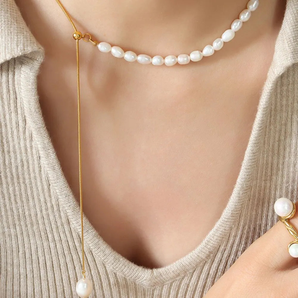 Collier de perles plaqué or 18 carats - Les secrets de Cath
