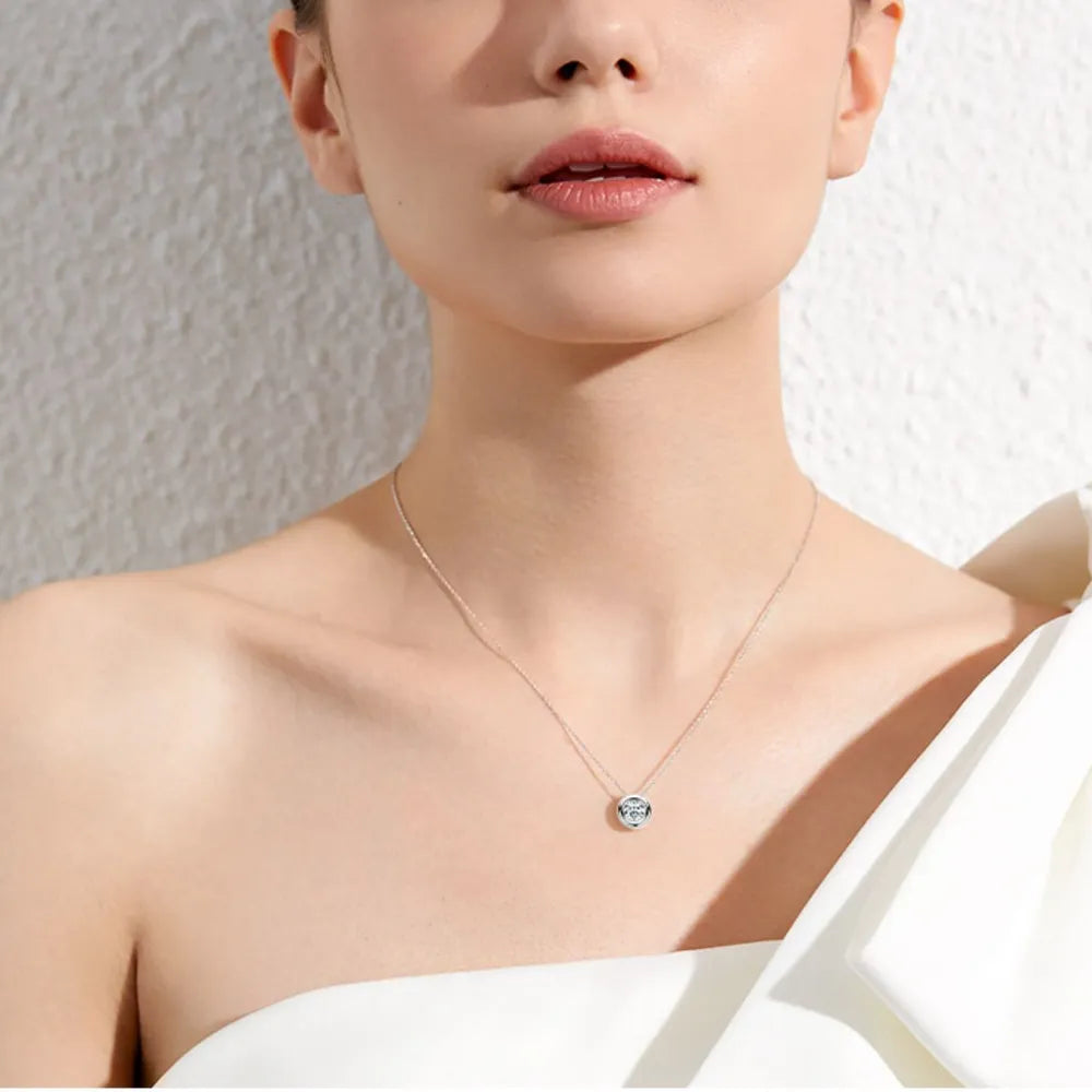 Collier en argent sterling 925 avec moissanite 1 carat - Les secrets de Cath