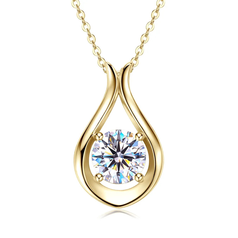 Collier pendentif en argent sterling 925 avec moissanite de 2 carats - Les secrets de Cath