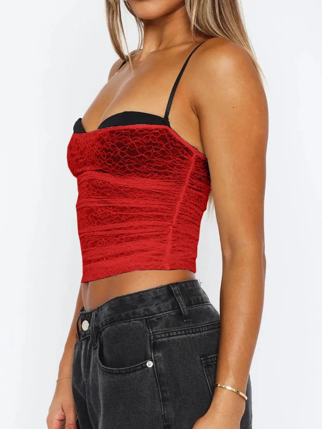 Camisole en dentelle à col en cœur - Les secrets de Cath