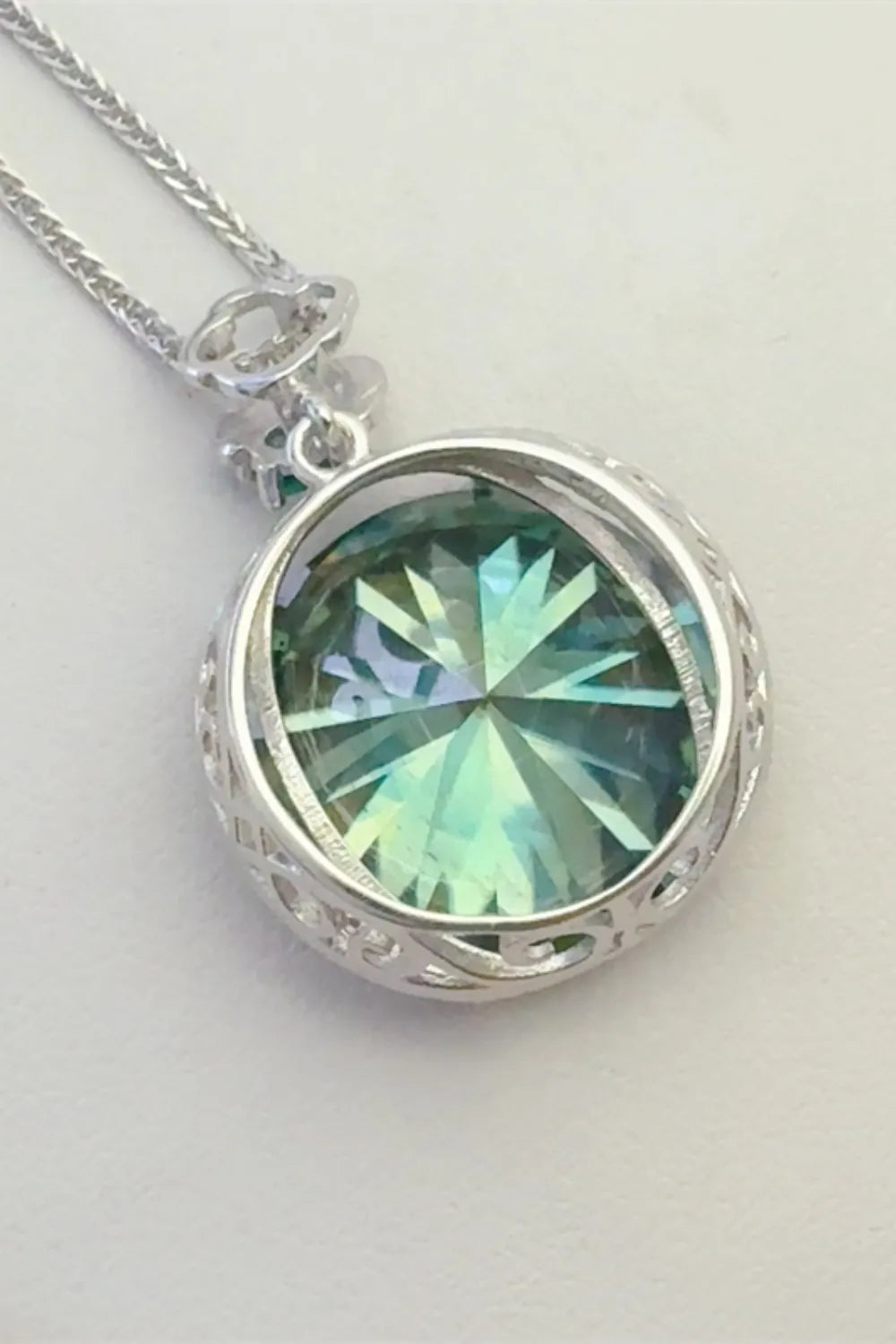 Collier avec pendentif en argent sterling 925 et moissanite 20 carats - Les secrets de Cath