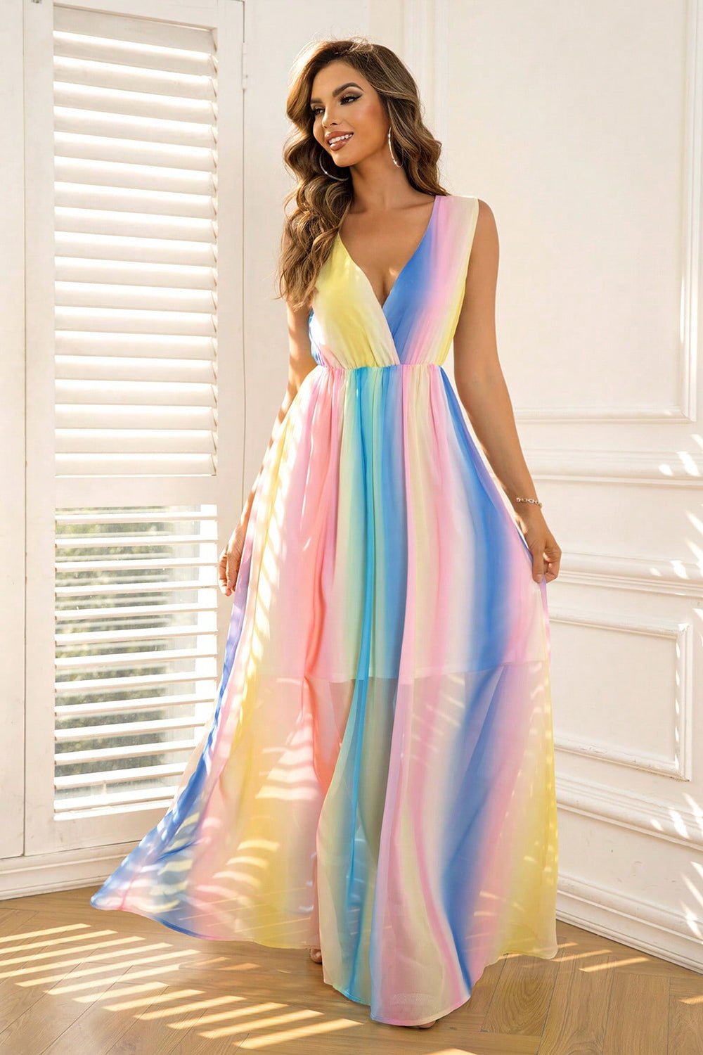Robe longue sans manches à col surplis - Les secrets de Cath