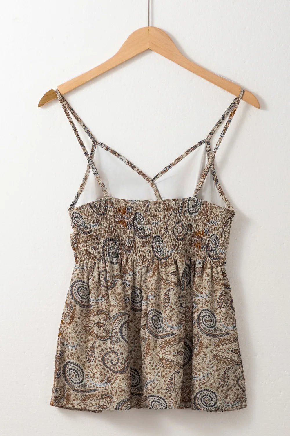 Camisole babydoll à smocks et imprimé cachemire - Les secrets de Cath